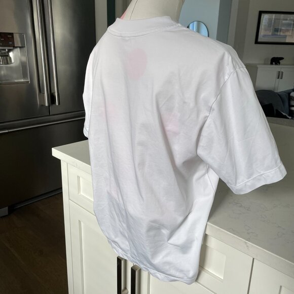 Uniqlo AIRism Unisex SS Crew Neck Boxy Cut Cotton Poly Blend Tee White Sz M - Picture 5 of 12